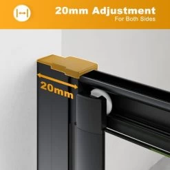 ELEGANT 900mm Bi-Fold Shower Door Reversible Folding Glass Inner Opening Design Shower Enclosure Cubicles Door Matt Black Frame -Elegant Store 74954002 4