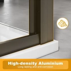 ELEGANT 900mm Black Frame Bifold Shower Door Enclosure Folding Bathroom Glass Wet Room -Elegant Store 75364992 4