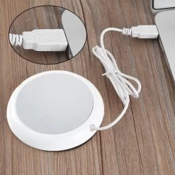 USB Coffee Mug Warmer, Wood Grain Cup Warmer Beverage Mug Heat Mat Water Milk Warmer Plate White 8 USB Coffee Mug Warmer, Wood Grain Cup Warmer Beverage Mug Heat Mat Water Milk Warmer Plate White -Elegant Store 77431998 4