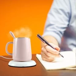USB Coffee Mug Warmer, Wood Grain Cup Warmer Beverage Mug Heat Mat Water Milk Warmer Plate White 9 USB Coffee Mug Warmer, Wood Grain Cup Warmer Beverage Mug Heat Mat Water Milk Warmer Plate White -Elegant Store 77431998 5