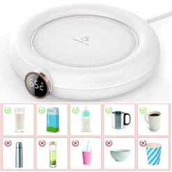 Coffee Mug Warmer For Desk Auto Shut Off USB, Electric Beverage Warmer For Coffee,Cocoa,Tea,Milk White -Elegant Store 77432113 3