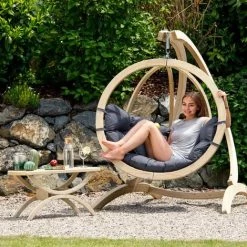 Amazonas Globo Hammock Chair Set In Anthracite Grey With Stand & Fixings 7 Amazonas Globo Hammock Chair Set In Anthracite Grey With Stand & Fixings -Elegant Store 79104003 3