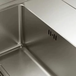 Sauber 1.0 Bowl Kitchen Sink Stainless Steel Square Inset Right Drainer Waste -Elegant Store 79701078 3