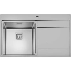 Sauber 1.0 Bowl Kitchen Sink Stainless Steel Square Inset Right Drainer Waste -Elegant Store 79701078 4