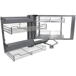KuKoo Left Hand Corner Kitchen Pull Out Baskets, 90-100cm