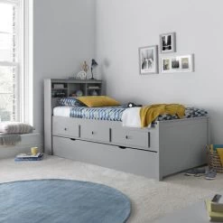 Venus Grey Guest Bed With Drawers -Elegant Store 80291026 3
