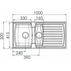 Liquida AR15WH 1.5 Bowl Composite Inset Reversible White Kitchen Sink -Elegant Store 81167253 4