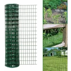 Simpa 1M X 10M Green PVC Coated Galvanised Steel Wire Garden Fencing