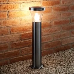 Auraglow IP44 Stainless Steel Outdoor Garden Path Post Light - 5w Warm White LED Light Bulb Included