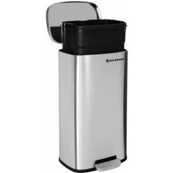 Songmics Kitchen Pedal Trash Bin With Hinged Lid And Plastic Inner Bucket, 30 Litre Stainless Steel Rubbish Garbage Can, Soft Close, Odour Proof And Hygienic LTB03NL -Elegant Store 8507482 4