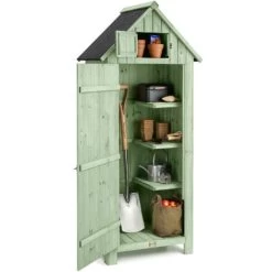Narrow Garden Shed - Sage Green