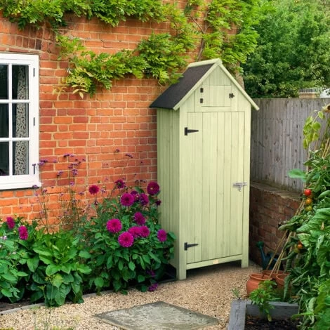 Narrow Garden Shed - Sage Green 2 Narrow Garden Shed - Sage Green - Image 2