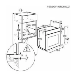 Zanussi Multifunction Single Electric Oven 65L Capacity & LED Display ZOHTC2X2 -Elegant Store 86764439 5