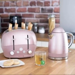 The Funky Appliance Company 1.7 Litre Kettle And 4 Slice Toaster Set Rose Gold Pink -Elegant Store 87185757 5