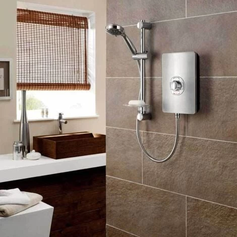 Triton Aspirante Electric Shower - Brushed Steel 9.5kW 4 Triton Aspirante Electric Shower - Brushed Steel 9.5kW - Image 4