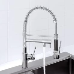 Sauber Kitchen Mixer Tap Dual Spout With Pull Out Spray -Elegant Store 8755483 5
