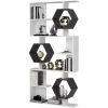 Decorotika Darla 6-tier Geometric Bookcase Bookshelf White Anthracite