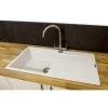 Reginox Harlem10 Kitchen Sink Single Bowl White Granite Inset Reversible Waste