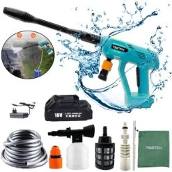 Cordless High Pressure Washer Spray Water Gun Power Jet Wash Car Cleaner For Makita 18V With 1x 3.0A Battery And Fast Charger