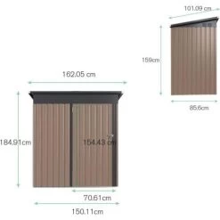 YODOLLA 3x5FT Garden Metal Storage Shed With Lockable Door Utility Room Tool Shed For Garden -Elegant Store 90573654 4