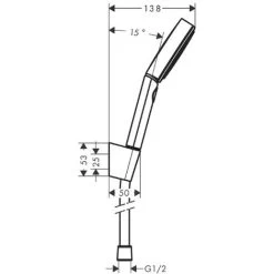 Hansgrohe Ecostat Set Thermostatic Bath/shower Mixer + Hand Shower 105mm 3 Jets + Shower Hose 125cm + Wall Bracket, Chrome 8 Hansgrohe Ecostat Set Thermostatic Bath/shower Mixer + Hand Shower 105mm 3 Jets + Shower Hose 125cm + Wall Bracket, Chrome -Elegant Store 90872307 4