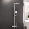 Modern Round Exposed Thermostatic Mixer Shower Set With Shower Head And Handheld