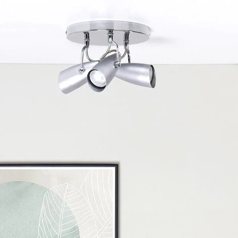 Litecraft Tris Spotlight Plate Adjustable Ceiling 3 Light GU10 Fitting - Chrome 2 Litecraft Tris Spotlight Plate Adjustable Ceiling 3 Light GU10 Fitting - Chrome - Image 2