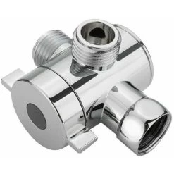 Bath Shower Head Arm Mounted Diverter Valve With 1/2 Inch 3 Way T-Adapter