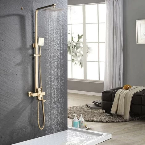 Gold Shower Panel Shower System Shower Shelf Set Solid Wall Shower Set Built-in Shower Gold 1 Gold Shower Panel Shower System Shower Shelf Set Solid Wall Shower Set Built-in Shower Gold