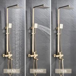 Gold Shower Panel Shower System Shower Shelf Set Solid Wall Shower Set Built-in Shower Gold 8 Gold Shower Panel Shower System Shower Shelf Set Solid Wall Shower Set Built-in Shower Gold -Elegant Store 93564484 4