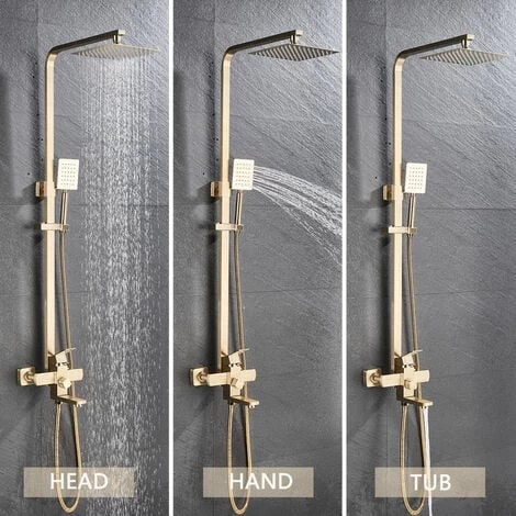 Gold Shower Panel Shower System Shower Shelf Set Solid Wall Shower Set Built-in Shower Gold 4 Gold Shower Panel Shower System Shower Shelf Set Solid Wall Shower Set Built-in Shower Gold - Image 4