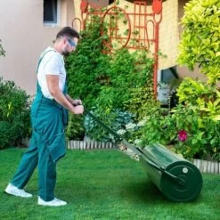 113L Metal Garden Lawn Roller Water Sand Filled Drum Grass Roller Tow Behind -Elegant Store 95361420 3