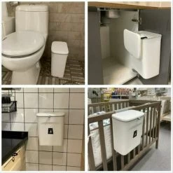 One-Piece Sealed Indoor Kitchen Compost Bin With Lid For Food Waste, Small Kitchen Trash Can With Lid, Kitchen Cabinet Door Or Under Hanging Trash Can -Elegant Store 95948573 5