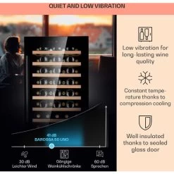 Klarstein Barossa 50 Uno Wine Refrigerator 1 Zone 120 Litres / 50 Bottles Touch Display -Elegant Store 96685167 4