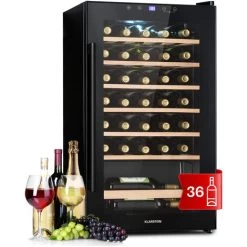 Klarstein Barossa 32 Uno Wine Refrigerator 1 Zone 95 Litres / 36 Bottles Touch Display