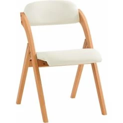 SoBuy Folding Chair Wooden Padded Folding Kitchen Dining Chair Office Chair Desk Chair,FST92-W