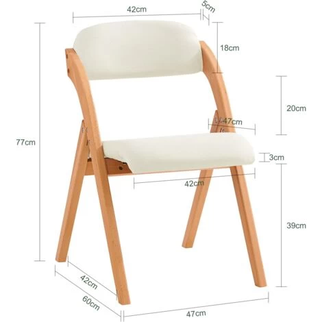 SoBuy Folding Chair Wooden Padded Folding Kitchen Dining Chair Office Chair Desk Chair,FST92-W 2 SoBuy Folding Chair Wooden Padded Folding Kitchen Dining Chair Office Chair Desk Chair,FST92-W - Image 2