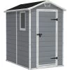 Keter Manor 4 Ft X 6 Ft Apex Outdoor Garden Shed - Grey